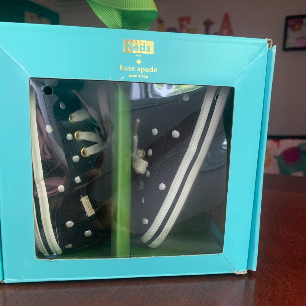Black polka dot Kate Spade Keds